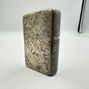 Q144-SK14-351◎ Zippo ジッポー オイルライター sterling スターリングシルバー 喫煙具 喫煙グッズ 箱付き 火花あり ①