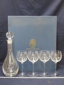 P7227 ORIENTAL GOLF CLUB ガラス ワイングラス デキャンタ 5点 紙箱