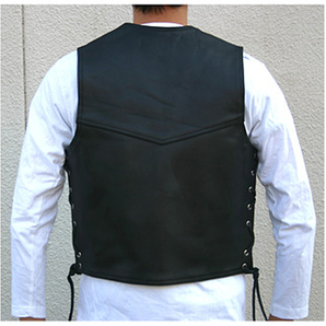 訳あり・アウトレット HEAVY オイルレザーベスト ブラック（44インチ）VEST (HVO-01)メンズ｜OL-OV44-4の画像8