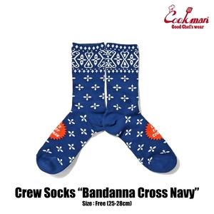 COOKMAN/ Cook man носки носки Crew Socks[Bandanna Cross Navy] темно-синий 