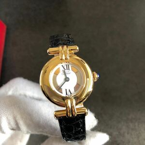 カルティエ マスト コリゼ ヴェルメイユ 腕時計 GP 162954 590002 クオーツ レディース CARTIER 稼働品