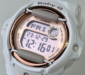 【1円出品】K2385 CASIO カシオ Baby-G Gショック 腕時計 BG-169G 3252 QZ デジタル ピンクゴールド ホワイト レディース腕時計 現状稼働品