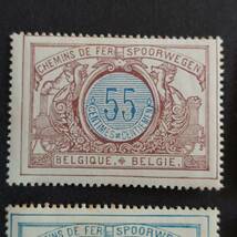 D031　ベルギー切手　鉄道小包切手　1902～1914年発行　　　　　額面:55607080サンチーム_画像2