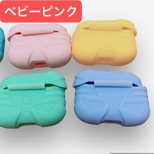 AirPods Pro ケース URGARMEE シリコン保護ケース ピンク シリコン 衝撃 ダスト