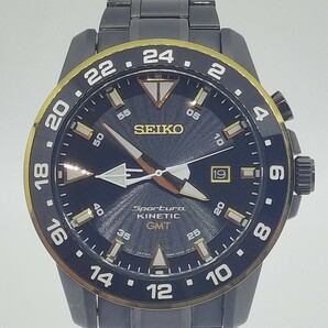 【良品】SEIKO セイコー　スポーチュラ GMTキネティックデイト逆輸入品メンズ腕時計