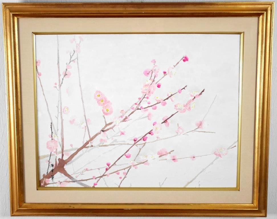 前川雅之『桜』◆油彩10号◆直筆サイン有◆一枚の絵取扱!実力作家!額装, 絵画, 油彩, 自然, 風景画