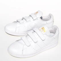 美品!! 26cm 限定 2020年 adidas スタンスミス ベルクロ 白ｘ金 STANSMITH CF STAN SMITH 天然皮革_画像2