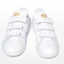 美品!! 26cm 限定 2020年 adidas スタンスミス ベルクロ 白ｘ金 STANSMITH CF STAN SMITH 天然皮革_画像3