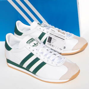 デッド!! 希少!! 新品 US 8 / 26cm 日本企画 21年製 adidas カントリー COUNTRY OG 白ｘ緑 レザー 天然皮革 