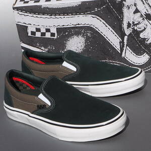 デッド!! 新品 USA限定 US 8.5 /26.5cm VANS SLIP-ON PRO スリッポン 緑スエード USA企画