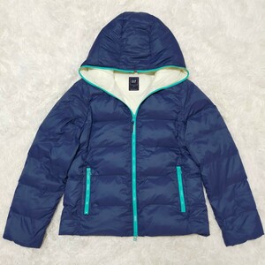 美品　GAP　gap　ギャップ　ダウンジャケットタイプ　ダウン　アウター　プリマロフト　フルジップジャケット　М　ブルー　レディース