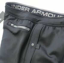 ◆254 新品【メンズXL(O)】黒ブラック アンダーアーマーフリースUNDERARMOUR ゴルフにオススメ 防寒 テーパード ジョガーパンツ_画像4