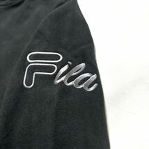 ◆425新品【メンズM】黒 FILA GOLF フィラ ゴルフ フロントロゴ 起毛スムース 保温 長袖タートルネックシャツ 防寒 一枚で着用可_画像6