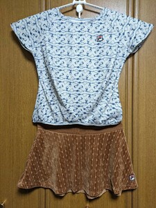 【美品】フィラ　テニスウェア　鍵柄ゲームシャツ　M　＆コーデュロイスコート　Ｌ