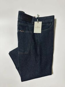 3812】新品3.6万【entre amis / アントレアミ　30　秋冬　4者混ジャージーストレッチ　フランネルデニム素材】インディゴネイビー