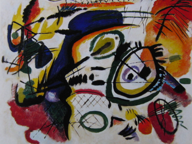 Wassily Kandinsky, Fragmento I (centro) para la Composición VII, Una rara colección de obras de arte para enmarcar., Nuevo con marco de alta calidad., En buena condición, envío gratis, marino, Cuadro, Pintura al óleo, Pintura abstracta