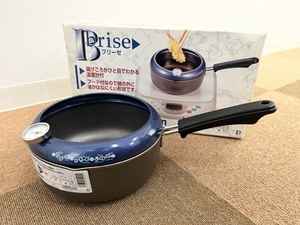 【未使用 保管品】パール金属 Brise ブリーゼ 鉄製 温度計付 片手天ぷら鍋 20㎝ ガス・IH両対応