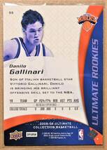 DANILO GALLINARI (ダニーロ・ガリナリ) 2008-09 ULTIMATE ROOKIES 499枚限定 ルーキー トレーディングカード 【NBA ニックス Knicks】_画像2