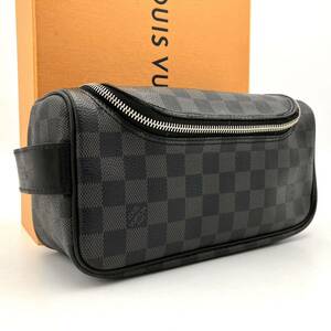 1円■極美品■ ルイヴィトン Louis Vuitton ダミエグラフィット トワレ ポーチ トラベル クラッチバッグ メンズ レディース 定価約12万