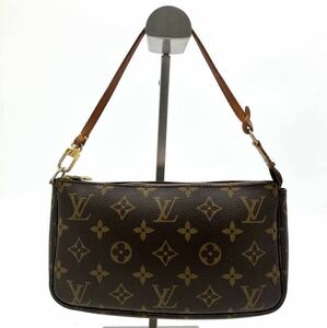 1円 【美品】LOUIS VUITTON ルイヴィトン モノグラム アクセソワール ポシェット レディース ハンドバッグ コスメポーチ ミニ ブラウン