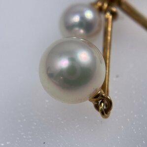 MIKIMOTO ミキモト K18 アコヤ真珠 イヤリング 約7.1mm珠 4g ケース付き[03-3053の画像3