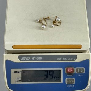 MIKIMOTO ミキモト K18 アコヤ真珠 イヤリング 約7.1mm珠 4g ケース付き[03-3053の画像6