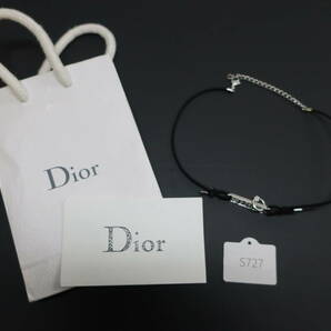 ☆同梱不可【S送900円】 727 Christian Dior クリスチャンディオール ネックレス チョーカー ディオールロゴ ラインストーンの画像1