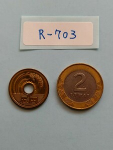 外国コイン　リトアニア　(Rー７０３)　２リタス硬貨　１９９９年　バイメタル硬貨