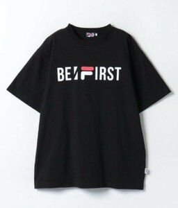 FILA×BE:FIRST コラボ 半袖 Tシャツ フィラ × ビーファースト Lサイズ 黒 SOTA SHUNTO MANATO RYUHEI JUNON LEO 新品 送料230円