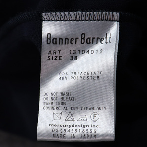 バナーバレット BANNER BARRETT エレガント ウエストギャザー フリル ミニワンピース 長袖 ネイビー ミディ丈 ひざ丈 38 / 9~11号 Mの画像5