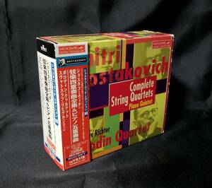 【帯付き/希少廃盤】◆ショスタコーヴィチ:弦楽四重奏曲全集&ピアノ五重奏曲/リヒテル&ボロディン・クヮルテット◆(6CD)◆