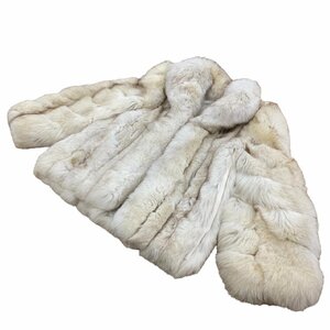 ◆◇◆ 毛皮 サガフォックス コート ホワイト 白 SAGAFOX レディース フォックス 上着 ジャケット 冬物 中古 USED