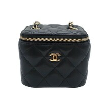 シャネル CHANEL スモールバニティバッグ AP1340 ブラック ゴールド金具 ラムスキン ショルダーバッグ レディース 中古_画像1