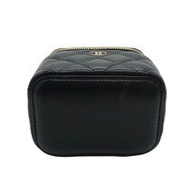 シャネル CHANEL スモールバニティバッグ AP1340 ブラック ゴールド金具 ラムスキン ショルダーバッグ レディース 中古_画像3