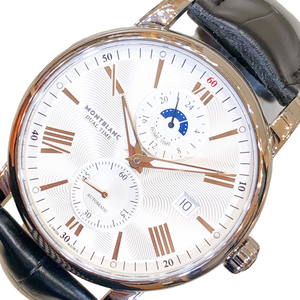 Montblanc MONT BLANC двойной время 114857 нержавеющая сталь наручные часы мужской б/у 