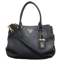 プラダ PRADA 2WAYトートバッグ 1BC032 ブラック レザー トートバッグ レディース 中古_画像1