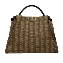 フェンディ FENDI ピーカブー レギュラー 8BN290 ブラウン パイソン・ミックスファイバー ハンドバッグ レディース 中古_画像1