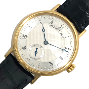 ブレゲ Breguet クラシック ツインバレル 5907BA/12/984 シルバー文字盤 K18YG/レザーストラップ 腕時計 メンズ 中古