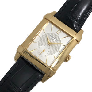  Patek * Philip PATEK PHILIPPE Gondolo 5111J-001 silver face K18YG/ leather strap wristwatch men's used 