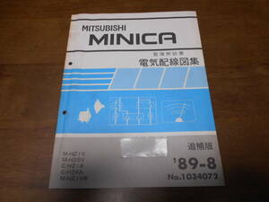 B3187 / ミニカ MINICA M-H21V.H26V.H21VW E-H21A.H26A 整備解説書 電気配線図集 追補版 89-8