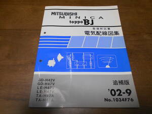 B3206 / Minica Toppo BJ / MINICA TOPPO BJ GD-H42V.H47V GF-H41A.H42A.H46A.H47A maintenance manual electric wiring diagram compilation supplement version 2002-9