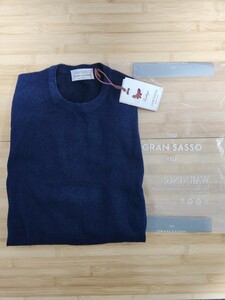 未使用　Gran Sasso　グランサッソ　カシミア100％　ニット　ネイビー　サイズ46　イタリア製