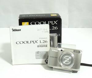 □　Nikon　COOLPIX　L26　コンパクト　デジタルカメラ　シルバー　箱、説明書付き　16.1メガピクセル　動作確認済　中古品　保管品　③