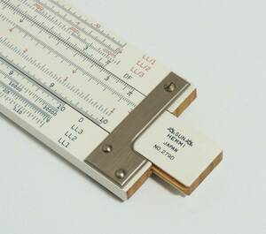 □　HEMMI　ヘンミ　№279D　SLIDE RULE　スライドルーラー　計算尺　棒状　アナログ　定規　計算用具　全長約57.5㎝　レトロ　中古品　③