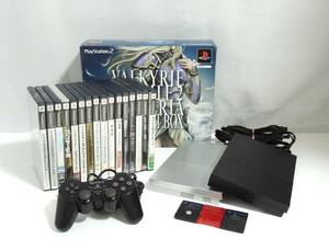 □　SONY　PlayStation2　プレステ2　SCPH-70000　SCPH-90000　2台　チャコールブラック　サテンシルバー　ソフト17点付　中古　保管品　③