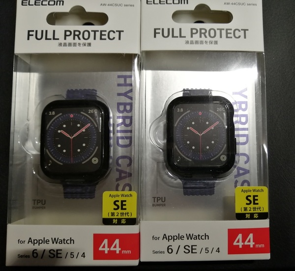 【2個】エレコム Apple Watch 44mm 用 フルカバーケース ブラック AW-44CSUCBK 4549550207430