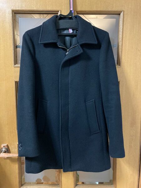 【LOUNGE LIZARD】SUPER 100's W CLOTH MELTON コート ステンカラーコート ブラック