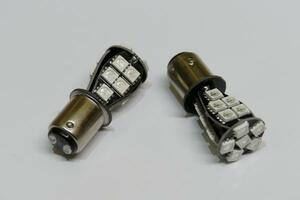 S25　ブレーキフラッシュ　ダブル　赤　点滅　LED　21SMD　1157