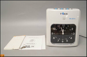 税込◆TOKAI◆タイムレコーダー TR-001S 取説・鍵付 通電確認済 トーカイ 6欄印字可能 事務 オフィス -D3-8309