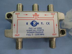 ＥＩ８ＨＴ　ＰＡＳ１×４　ＷＢＭ（４分配器）　Ｗide Ｂand Ｓplitters　５−２２５０ＭＨｚ　新品未使用　ジャンク